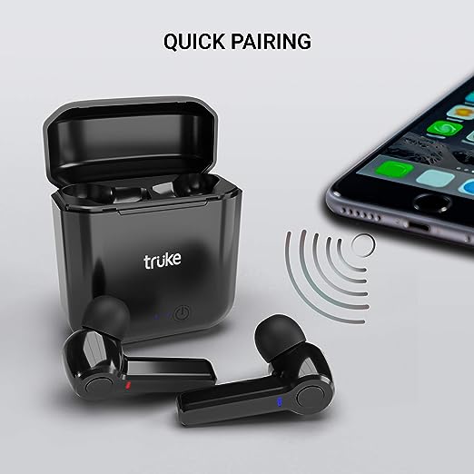 truke Fit Buds 5.0 Bluetooth Truly Wireless In Ear Earbuds with Mic (TWS), with 10mm Driver, with 500mAh Case for 20hrs Music Playtime, Quick Paring (Black) truke Fit Buds 5.0 Bluetooth Truly Wireless In Ear Earbuds with Mic (TWS), with 10mm Driver, with 500mAh Case for 20hrs Music Playtime, Quick Paring (Black)
